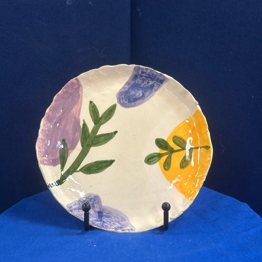Handcrafted Ceramic Plate with Colorful Design